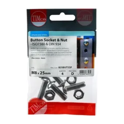 Alternative view of Button Socket Screws ISO7380 A2 Stainless Steel - M8 x 25