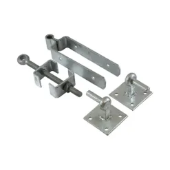 Adjustable Gate Hinge Set With Hook On Plate Hot Dipped Galvanised - 450mm