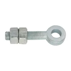 Adjustable Gate Hinge Eyes with Nuts Silver - M19 x 100