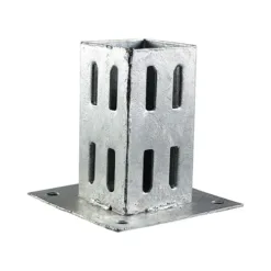 Bolt Down Post Support Quick Fit Hot Dipped Galvanised - 100mm