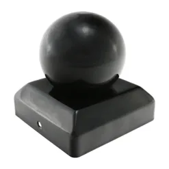 Ball Fence Post Cap Epoxy Black - 75mm