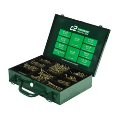 C2 Strong-Fix Multi-Purpose Premium Countersunk Gold Woodscrews Assorted Case - 1,798 pcs