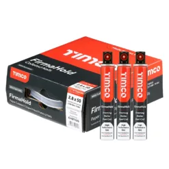 FirmaHold Collated Clipped Head Ring Shank Hot Dipped Galvanised Nails & Fuel Cells - 2.8 x 50/3CFC