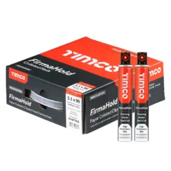 FirmaHold Collated Clipped Head Ring Shank Hot Dipped Galvanised Nails & Fuel Cells - 3.1 x 90/2CFC