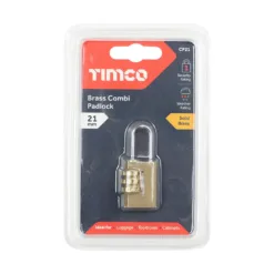Alternative view of Brass Combination Padlock - 21mm
