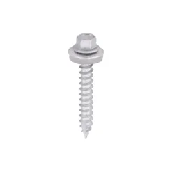 Slash Point Sheet Metal to Timber Screws Exterior Silver with EPDM Washer - 6.3 x 45