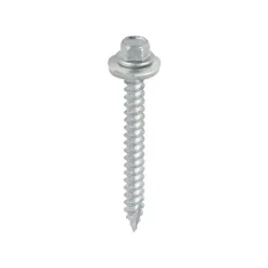 Slash Point Sheet Metal to Timber Screws Exterior Silver with EPDM Washer - 6.3 x 60