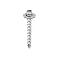 Slash Point Sheet Metal to Timber Screws Exterior Silver with EPDM Washer - 6.3 x 60