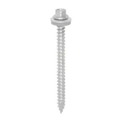 Slash Point Sheet Metal to Timber Screws Exterior Silver with EPDM Washer - 6.3 x 80