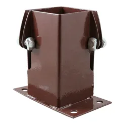 Flush Fit Bolt Down Post Support Shoe Bolt Secure Oxide Red - 100mm