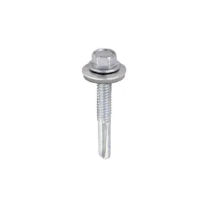 Self-Drilling Heavy Section Screws Exterior Silver with EPDM Washer - 5.5 x 38