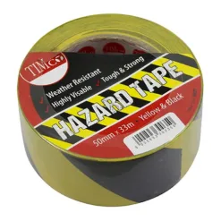 Hazard Tape Yellow & Black - 33m x 50mm