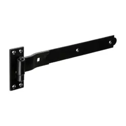 Cranked Band & Hook On Plates Hinges Black - 350mm