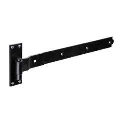 Cranked Band & Hook On Plates Hinges Black - 500mm