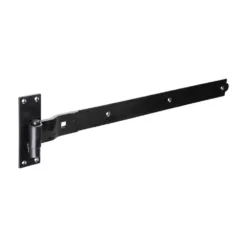 Cranked Band & Hook On Plates Hinges Black - 600mm