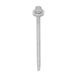 Self-Drilling Light Section Screws Exterior Silver with EPDM Washer - 5.5 x 100
