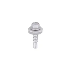 Self-Drilling Light Section Screws Exterior Silver with EPDM Washer - 5.5 x 25