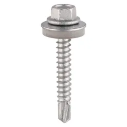 Self-Drilling Light Section Screws Exterior Silver with EPDM Washer - 5.5 x 32