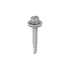 Self-Drilling Light Section Screws Exterior Silver with EPDM Washer - 5.5 x 38