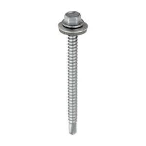 Self-Drilling Light Section Screws Exterior Silver with EPDM Washer - 5.5 x 70