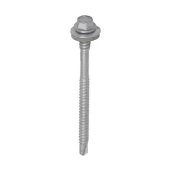 Self-Drilling Light Section Composite Panel Screws Exterior Silver with EPDM Washer - 5.5/6.3 x 82