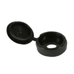Hinged Screw Caps Large Black - To fit 5.0 to 6.0 Screw