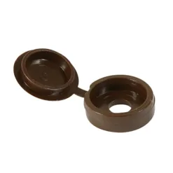Hinged Screw Caps Large Brown - To fit 5.0 to 6.0 Screw