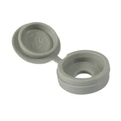 Hinged Screw Caps Large Light Grey - To fit 5.0 to 6.0 Screw