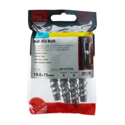 Alternative view of Multi-Fix Bolts Hex Head Exterior Silver - 10.0 x 75