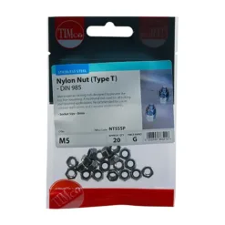 Alternative view of Nylon Insert Nuts Type T DIN985 A2 Stainless Steel - M5
