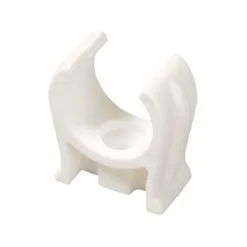 Single Snap-In Open Pipe Clips White - 15mm