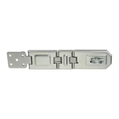 Alternative view of Hasp and Staple Double Hinged Silver - 200mm