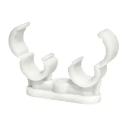 Quick Lock Double Pipe Clips White - 22mm