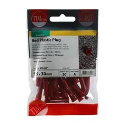 Alternative view of Red Plastic Plugs - 30mm