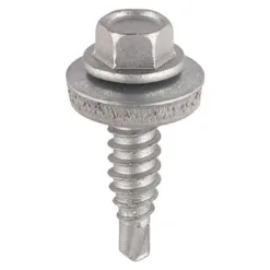 Sheet Steel Stitching Screws Exterior Silver with EPDM Washer - 6.3 x 22