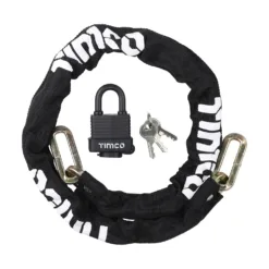 Hex Steel Security Chain & Weatherproof Padlock - 8mm x 1m