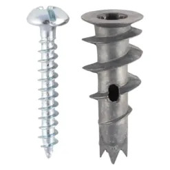 Plasterboard Metal Speed Plugs & Screws Silver - 31.5mm
