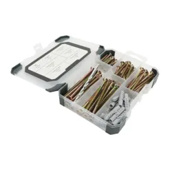 Screws, Plug & Drill Bit Gold Mixed Tray - 91pcs