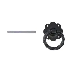 Alternative view of Ring Gate Latch Twisted Black - 6"
