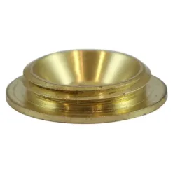 Alternative view of Threaded Screw Caps Solid Brass Satin Brass - 14mm