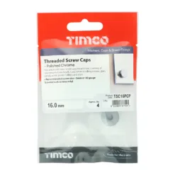 Alternative view of Threaded Screw Caps Solid Brass Polished Chrome - 16mm