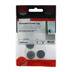 Alternative view of Threaded Screw Caps Solid Brass Polished Chrome - 18mm