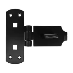 Heavy Duty Vertical Pattern Hasp & Staple Bolt On Black - 6"