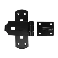 Alternative view of Heavy Duty Vertical Pattern Hasp & Staple Bolt On Black - 6"