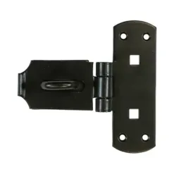 Heavy Duty Vertical Pattern Hasp & Staple Bolt On Black - 6"