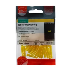 Alternative view of Yellow Plastic Plugs - 25mm
