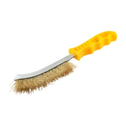 Alternative view of Yellow Handle Wire Brush Brass - 255mm