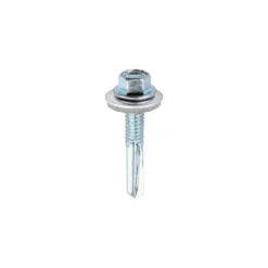 Self-Drilling Heavy Section Silver Screws with EPDM Washer - 5.5 x 32