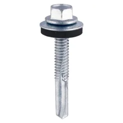 Self-Drilling Heavy Section Silver Screws with EPDM Washer - 5.5 x 32