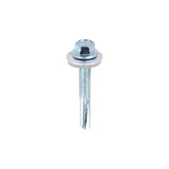 Self-Drilling Heavy Section Silver Screws with EPDM Washer - 5.5 x 38